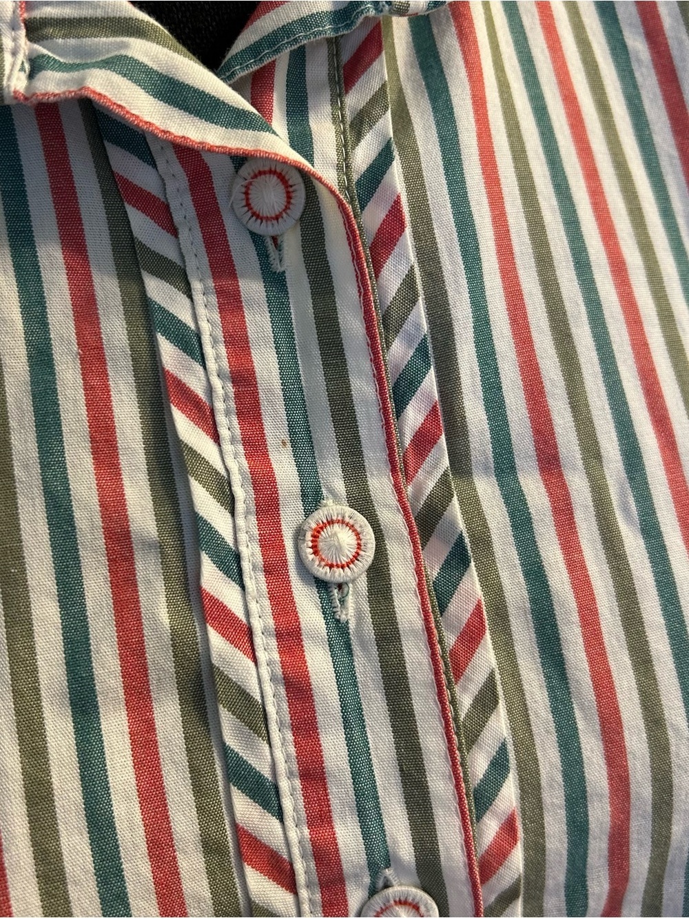 Wallmann vintage red green white striped long sleeve top XL eclectic Grandpacore - Picture 10 of 10